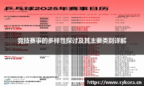 竞技赛事的多样性探讨及其主要类别详解