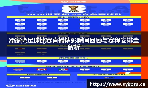 潘家湾足球比赛直播精彩瞬间回顾与赛程安排全解析